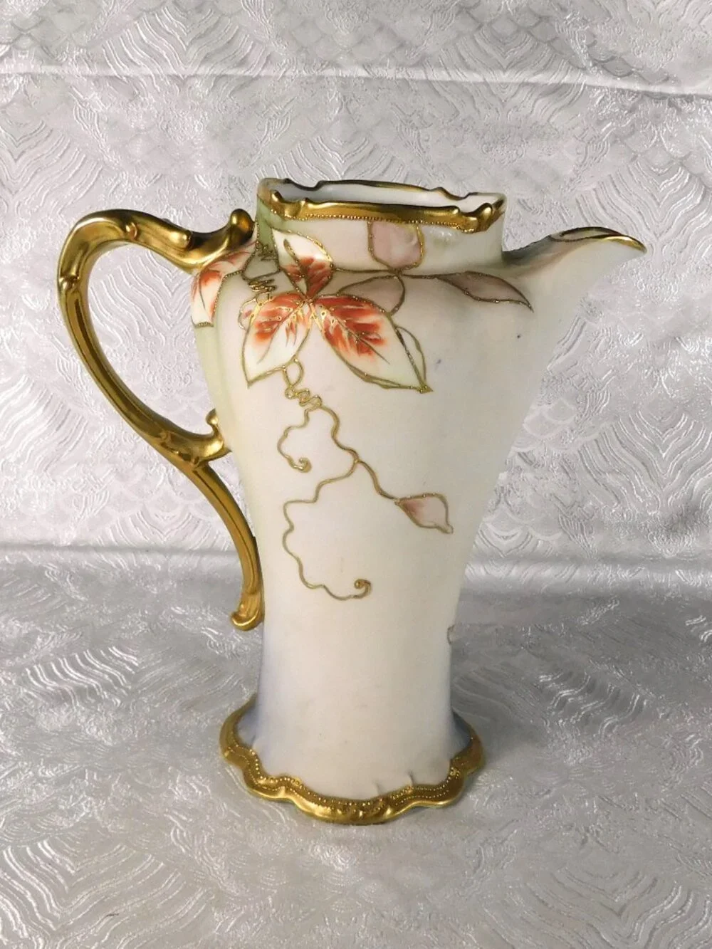 Very Colorful Chocolate Pot with Beaded Gold-No Lid # 27669